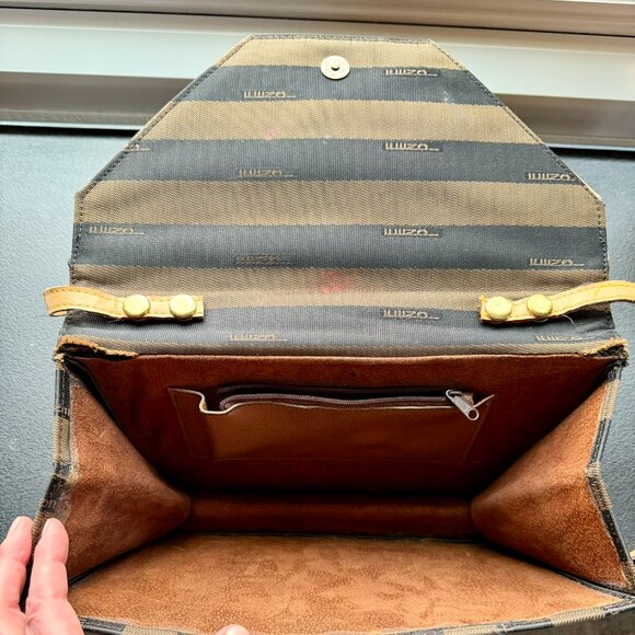 Fendi Pequin Striped Vintage Shoulder Bag Brown & Black | Made in Italy - Picture 16 of 16